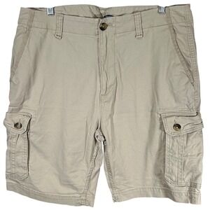 Old Navy Mens Tan Khaki Cargo Shorts Stretch Cotton Size 36 Utility 9.5 Inseam